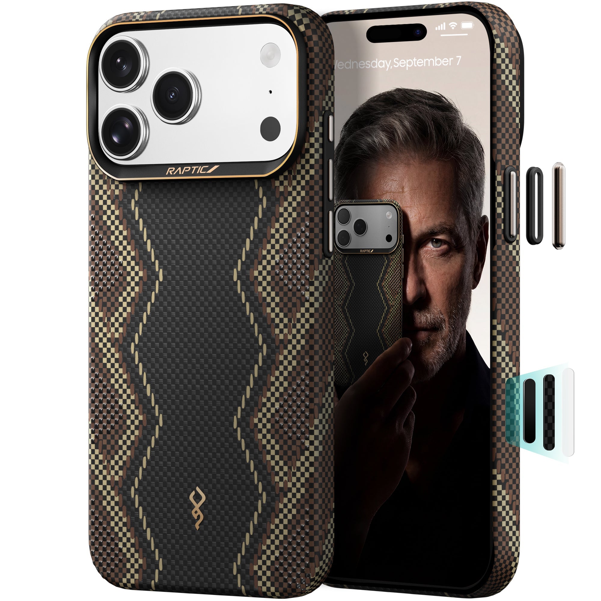RAPTIC Aramid Skin Magsafe Telefongehäuse für iPhone 17 Pro / 17Pro Max - Scepter