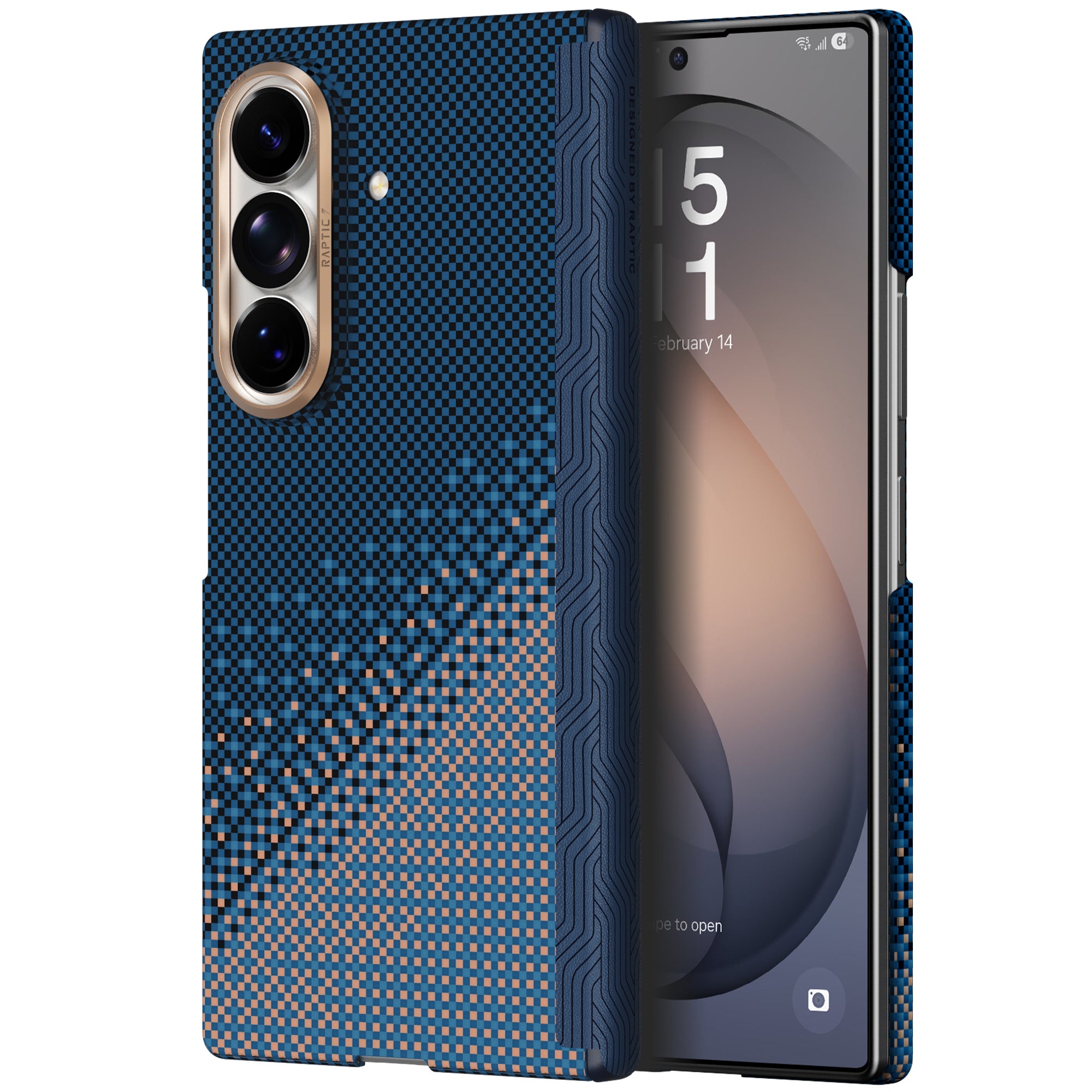 RAPTIC Slim Magnetic Protective Case für Samsung Galaxy Z Fold8/Z Fold8 Ultra Faltbarer Bildschirm mit Aramid Kevlar - Serenity Emerald