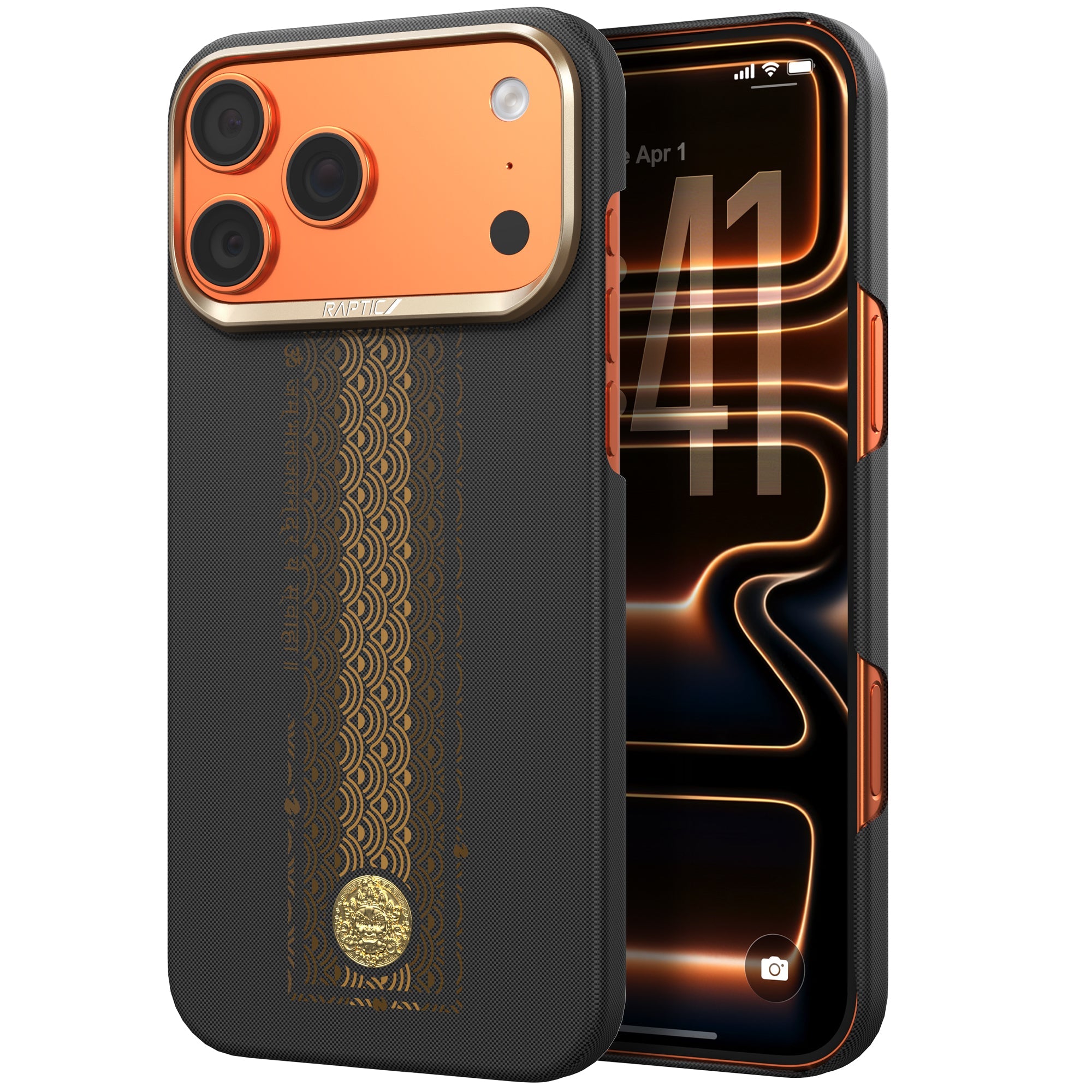 Raptic Aramid Fortune Case für iPhone 17 Pro-24K Gold getaucht Yellow Dzambhala