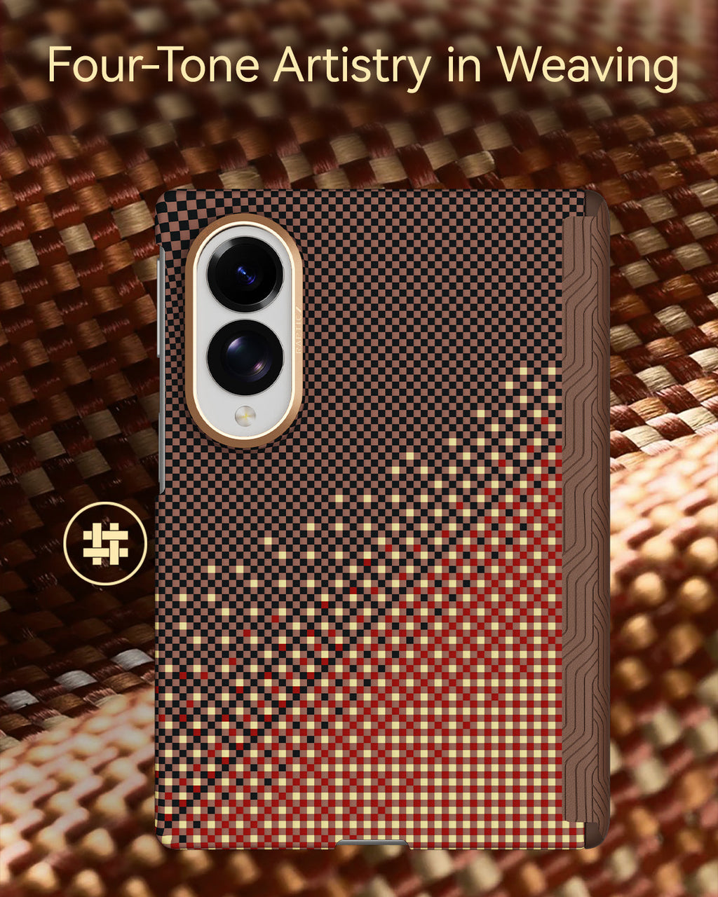 RAPTIC Slim Magnetic Protective Case für Samsung Galaxy Z Fold8/Z Fold8 Ultra Faltbarer Bildschirm mit Aramid Kevlar - Serenity Amber