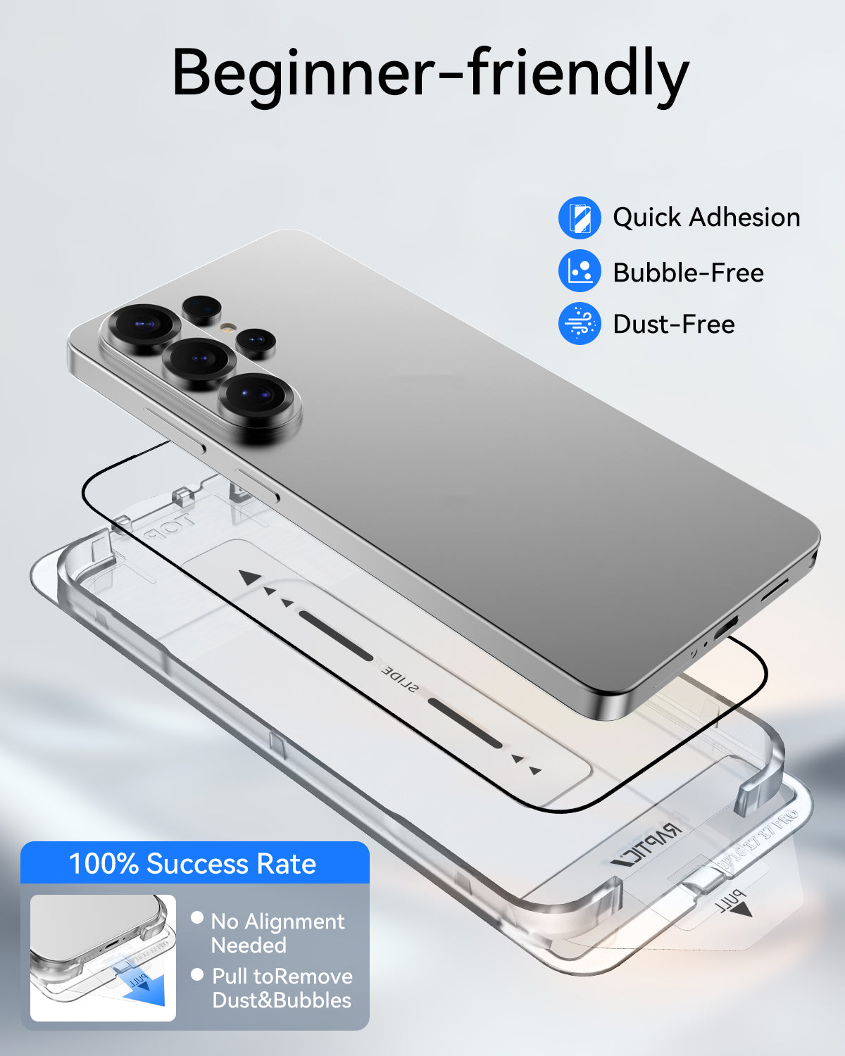 Raptic Air 2 in 1 gehärtetes Glasbündel-Kit für SAMSUNG Galaxy S26 UItra klar