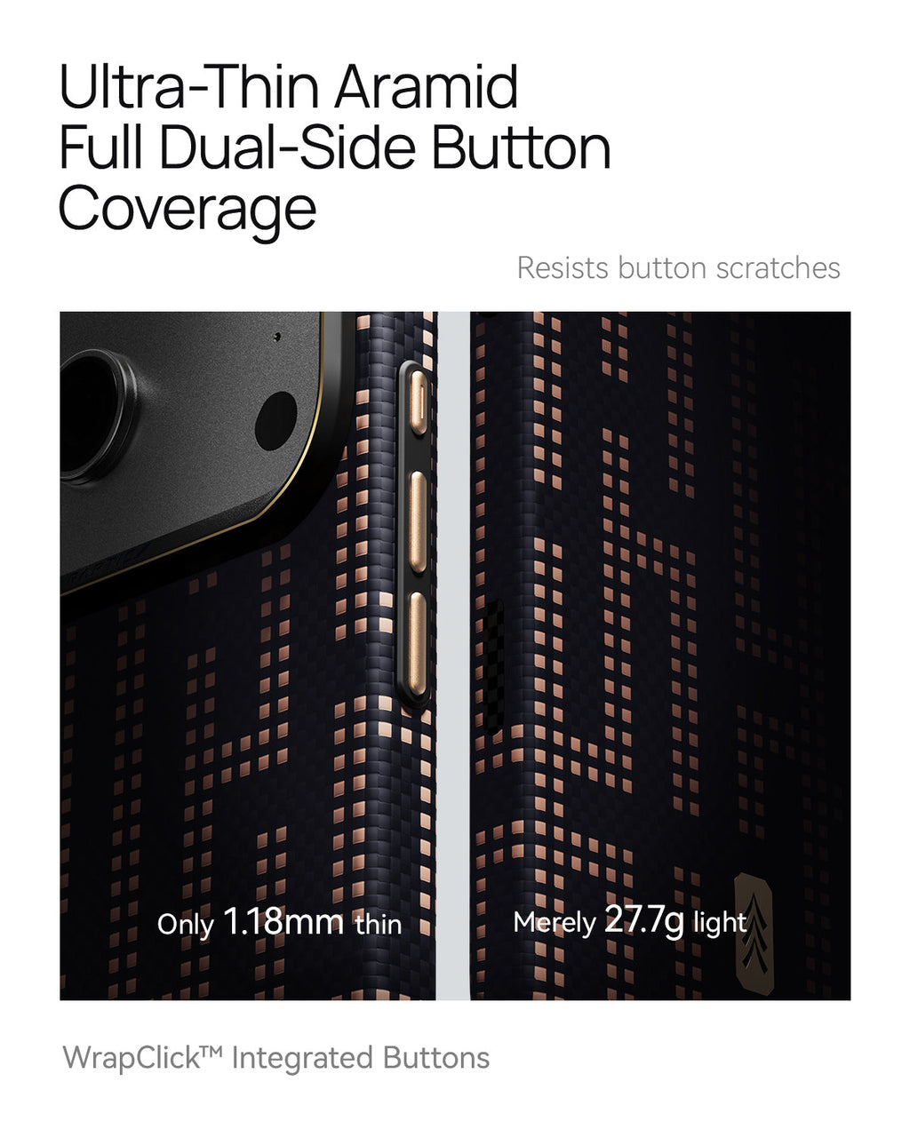 RAPTIC Aramid Skin Magsafe Telefongehäuse für iPhone 17 Pro / 17 Pro Max-Grid Valor