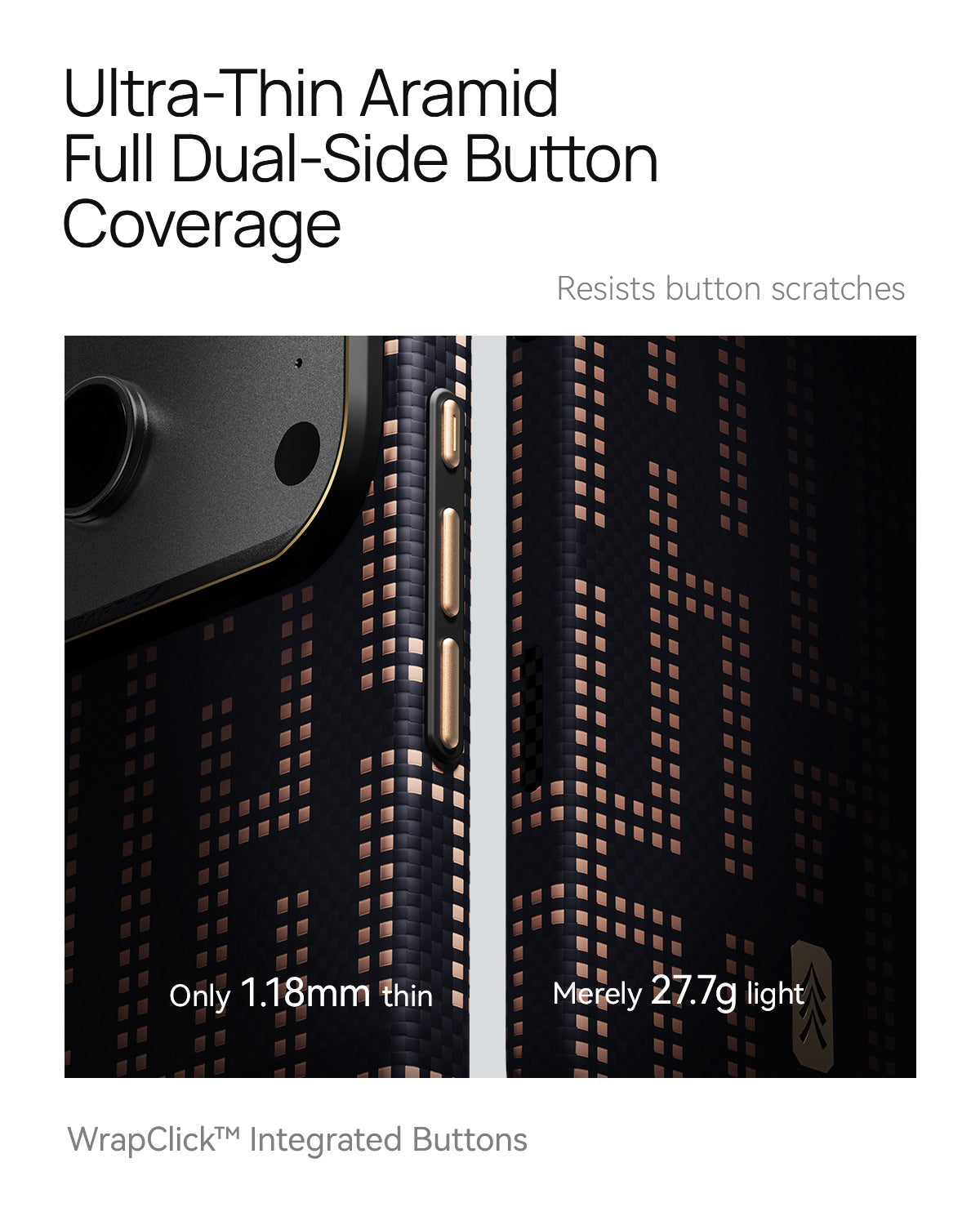 RAPTIC Aramid Skin Magsafe Telefongehäuse für iPhone 17 Pro / 17 Pro Max-Grid Valor