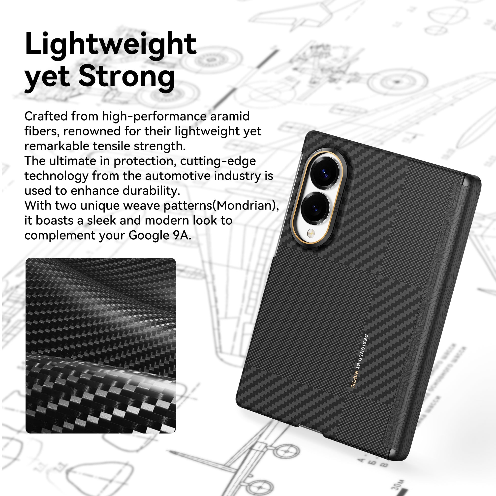 Ultradünnes Magnet-Kevlar-Aramid-Schutzgehäuse für Samsung Galaxy Z Fold8/Z Fold8 Ultra Faltbare Bildschirm Mondrian-Serie