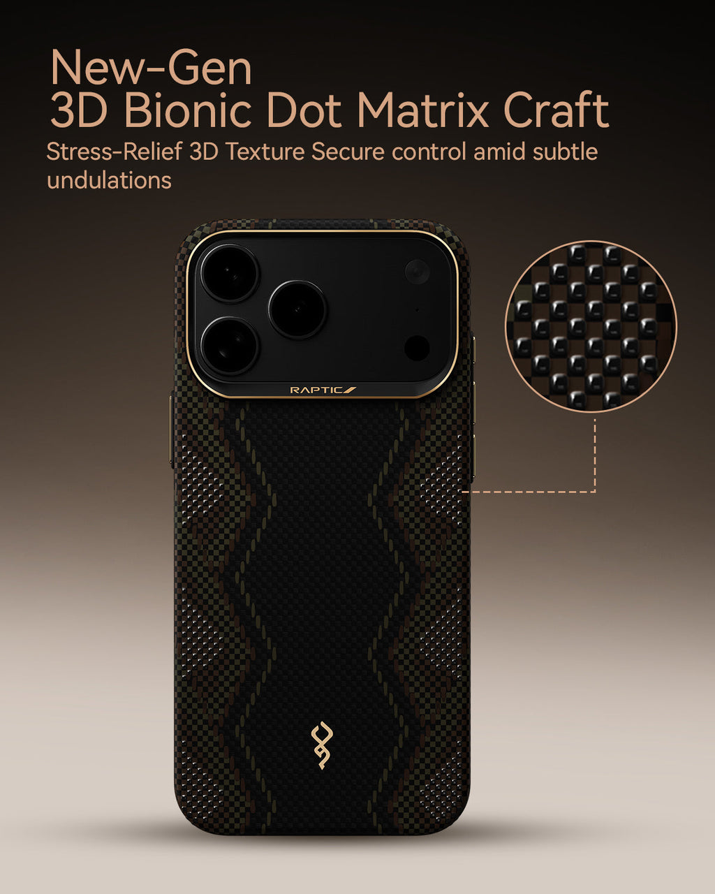 RAPTIC Aramid Skin Magsafe Telefongehäuse für iPhone 17 Pro / 17Pro Max - Scepter