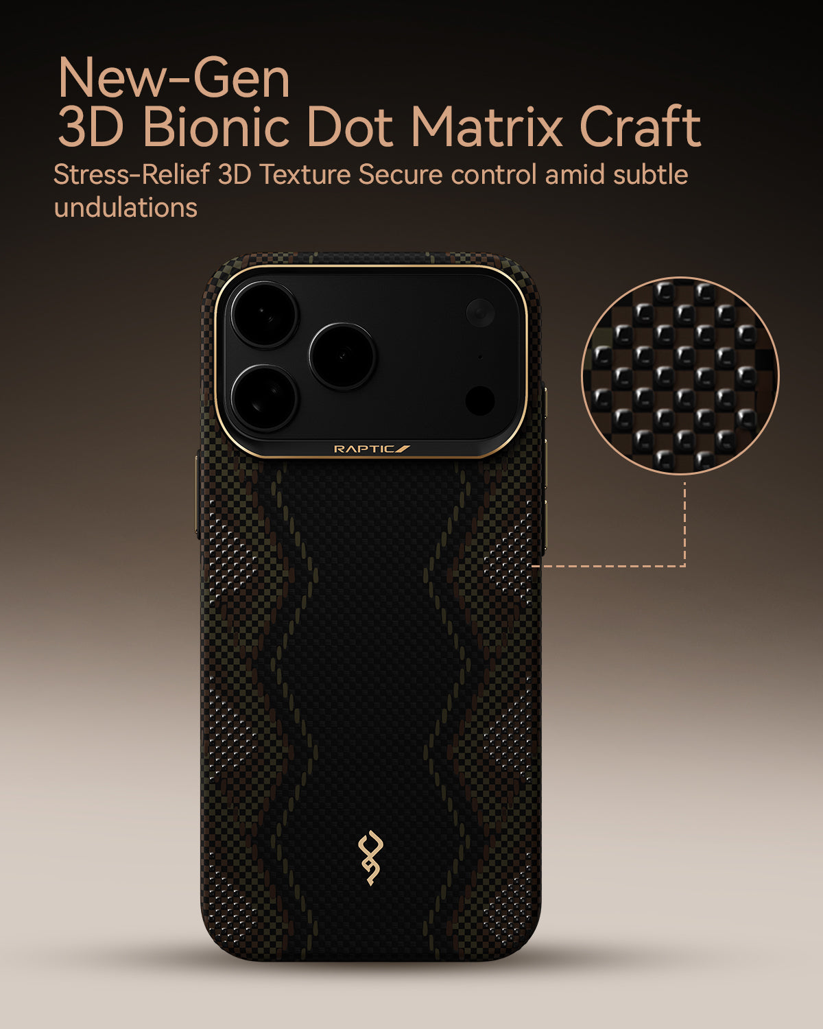 RAPTIC Aramid Skin Magsafe Telefongehäuse für iPhone 17 Pro / 17Pro Max - Scepter