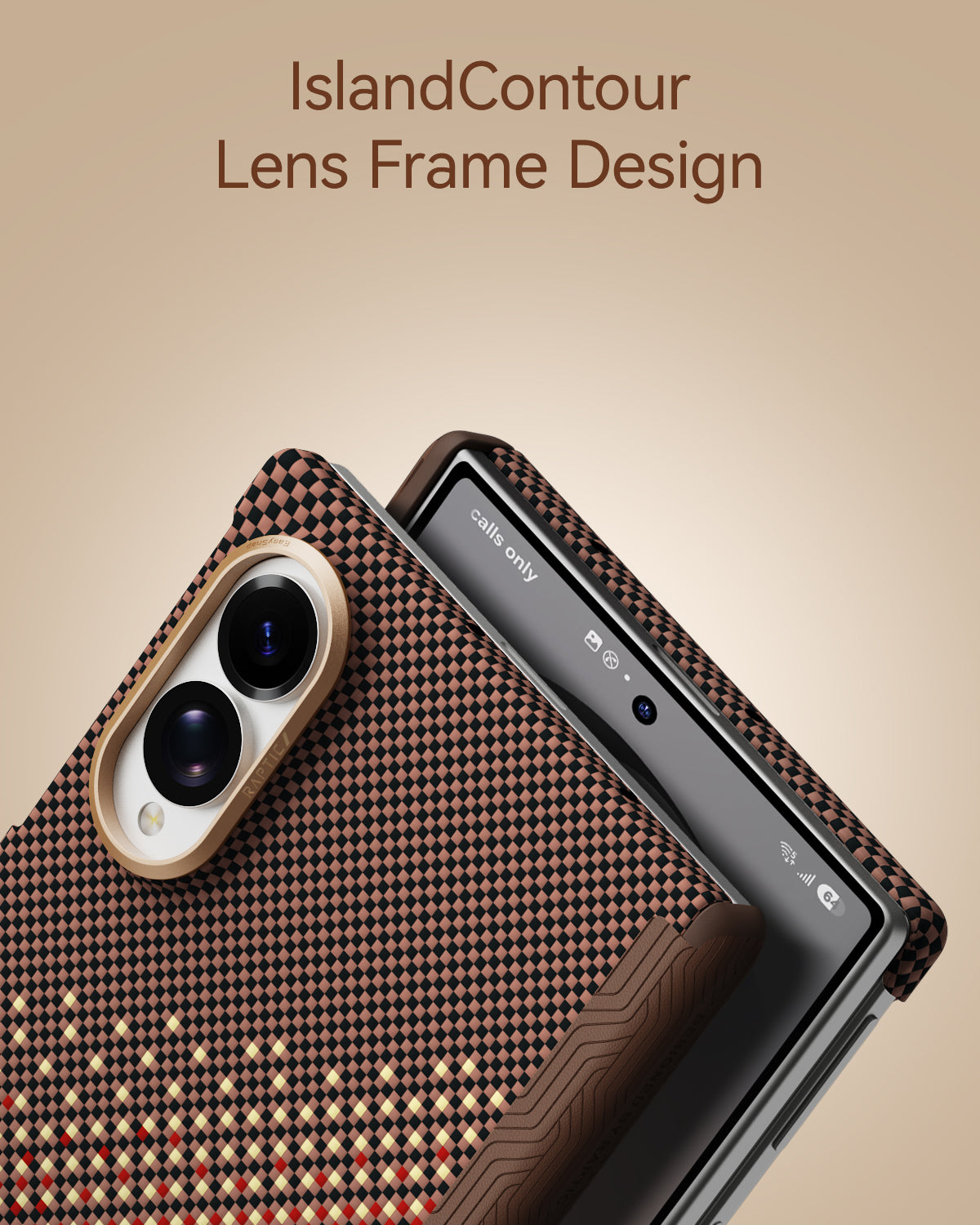 RAPTIC Slim Magnetic Protective Case für Samsung Galaxy Z Fold8/Z Fold8 Ultra Faltbarer Bildschirm mit Aramid Kevlar - Serenity Amber
