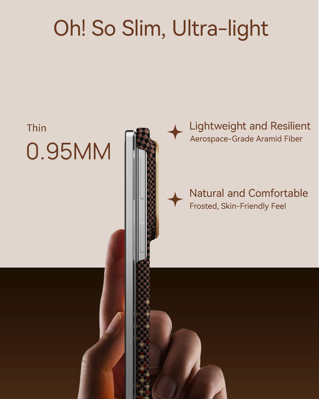RAPTIC Slim Magnetic Protective Case für Samsung Galaxy Z Fold8/Z Fold8 Ultra Faltbarer Bildschirm mit Aramid Kevlar - Serenity Amber