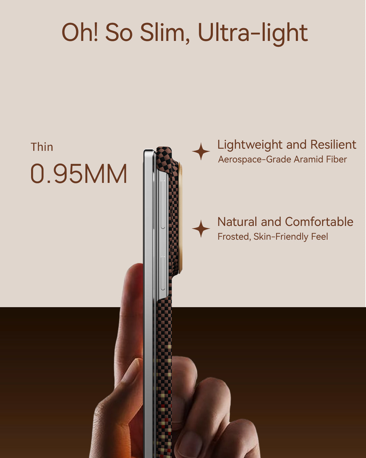 RAPTIC Slim Magnetic Protective Case für Samsung Galaxy Z Fold8/Z Fold8 Ultra Faltbarer Bildschirm mit Aramid Kevlar - Serenity Amber