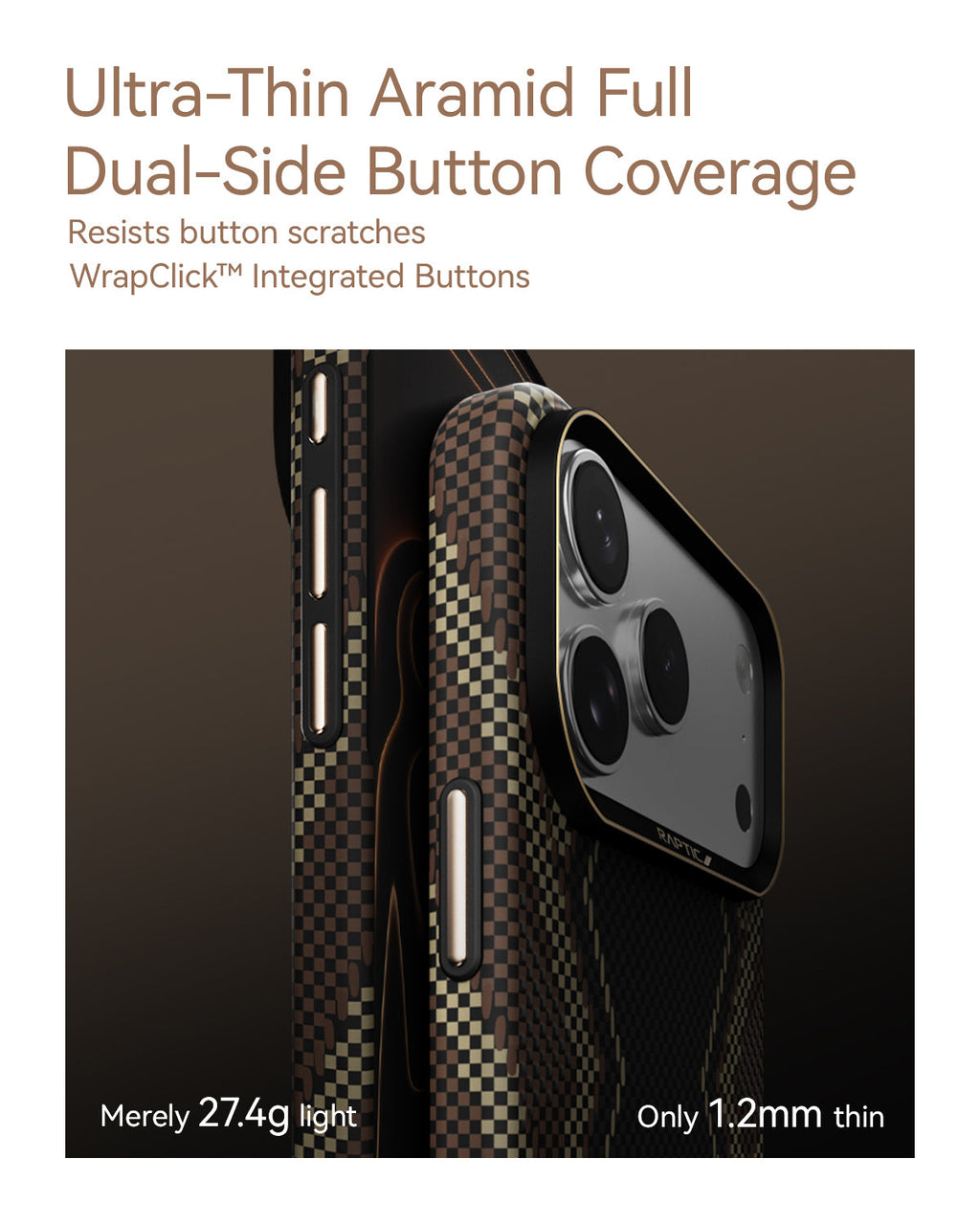 RAPTIC Aramid Skin Magsafe Telefongehäuse für iPhone 17 Pro / 17Pro Max - Scepter