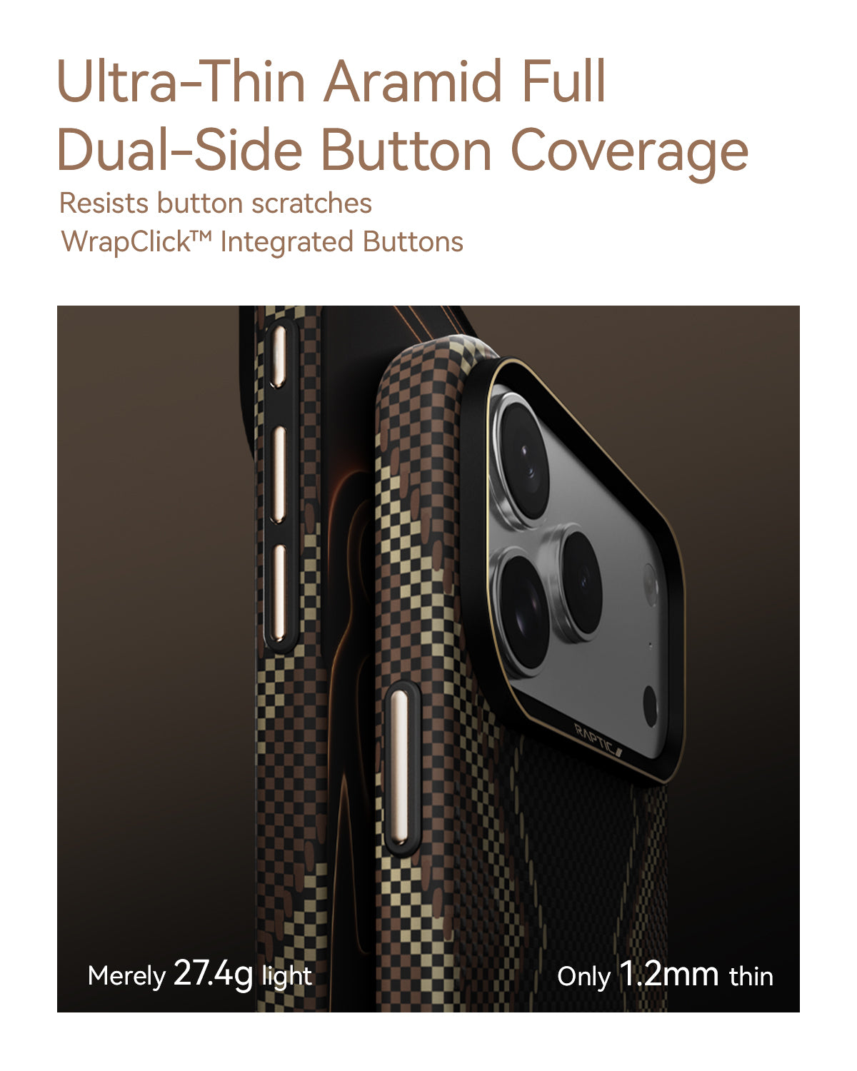 RAPTIC Aramid Skin Magsafe Telefongehäuse für iPhone 17 Pro / 17Pro Max - Scepter