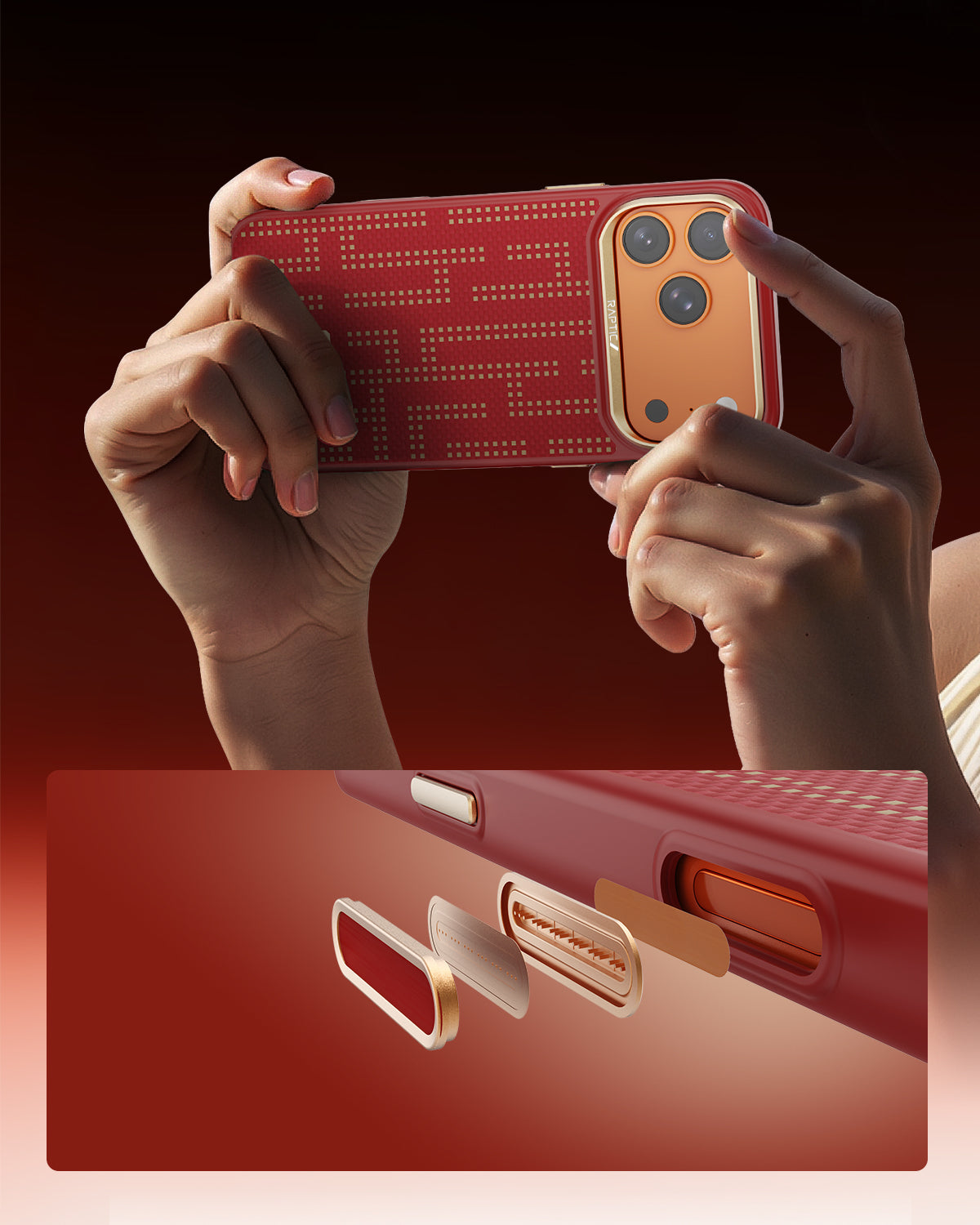 Raptic Aramid Dual für iPhone 17 Pro / iPhone 17 Pro Max - Grid Glory