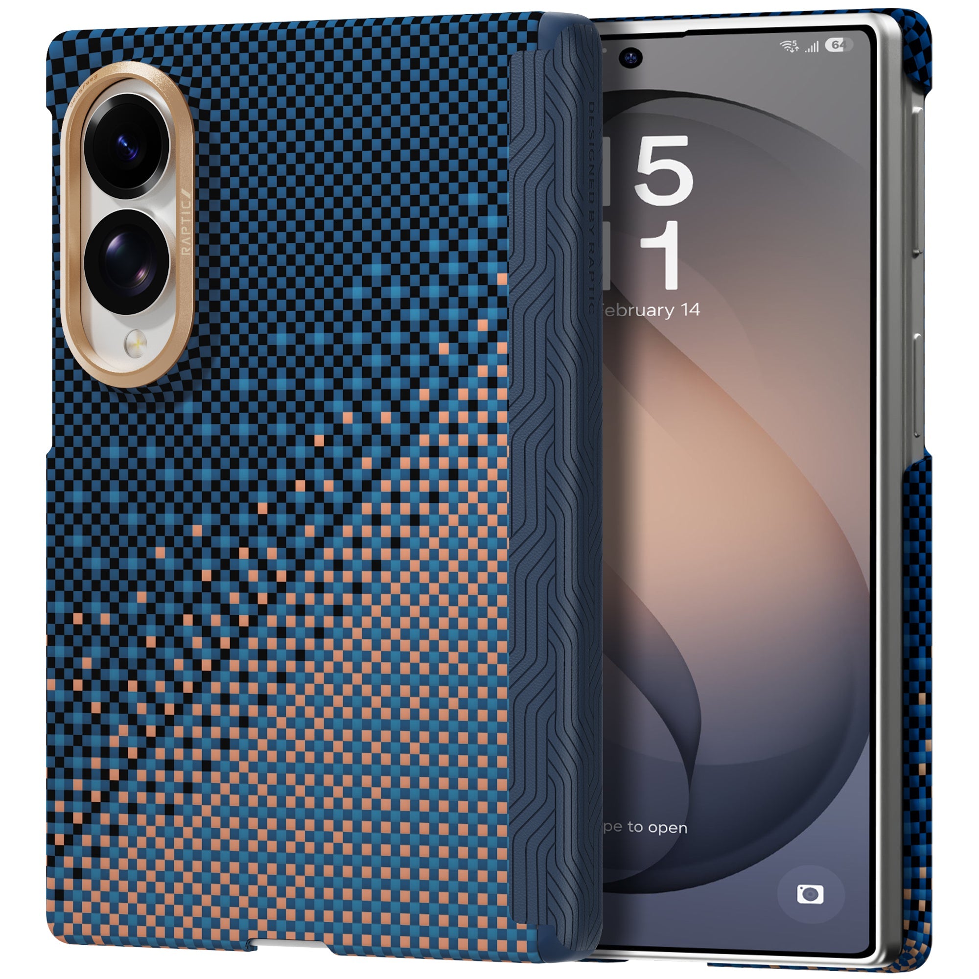 RAPTIC Slim Magnetic Protective Case für Samsung Galaxy Z Fold8/Z Fold8 Ultra Faltbarer Bildschirm mit Aramid Kevlar - Serenity Emerald