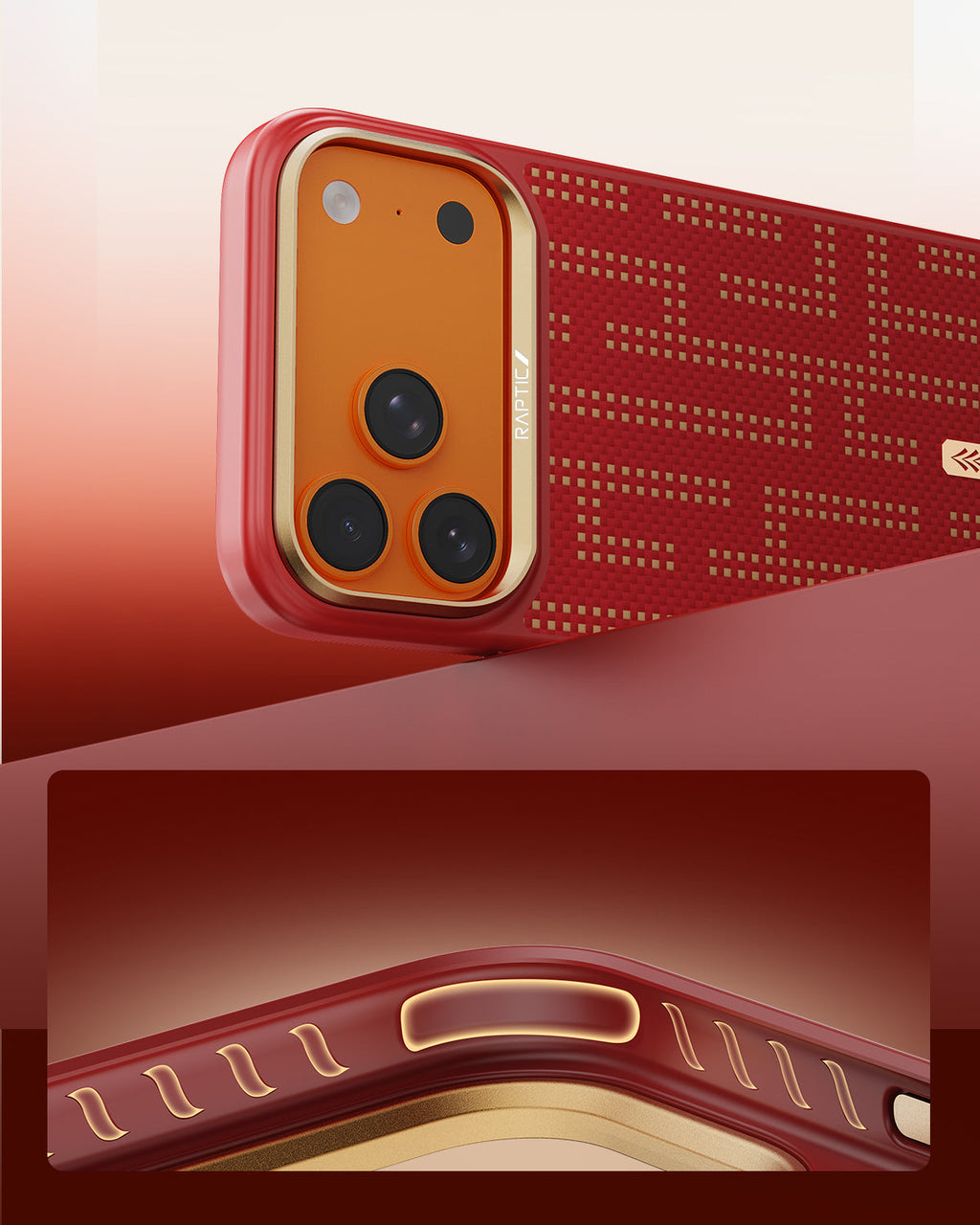 Raptic Aramid Dual für iPhone 17 Pro / iPhone 17 Pro Max - Grid Glory