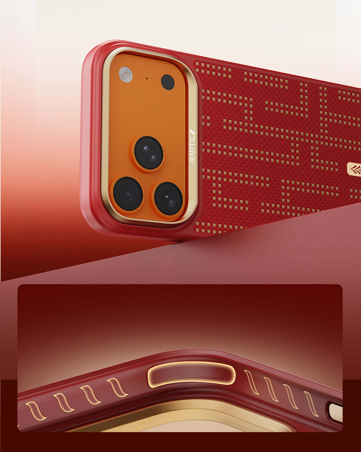 Raptic Aramid Dual für iPhone 17 Pro / iPhone 17 Pro Max - Grid Glory