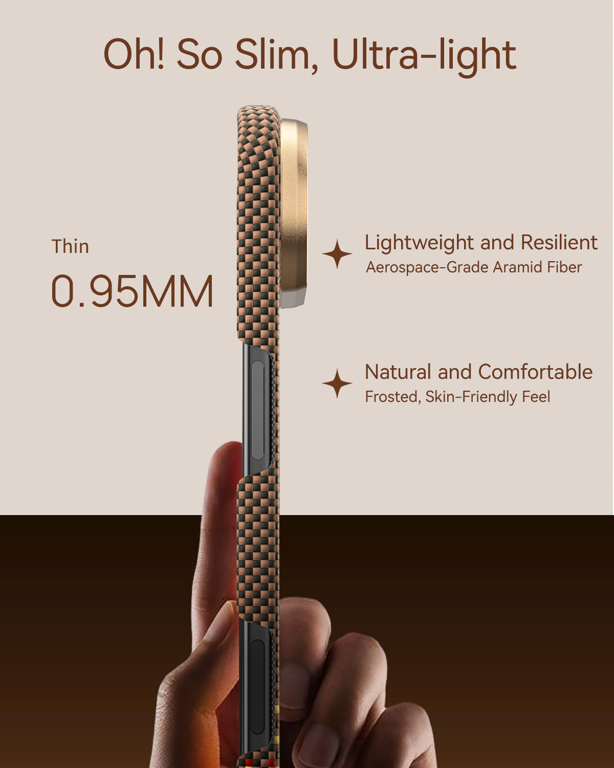 RAPTIC Aramid Skin Case für iPhone Air- Serenity Amber