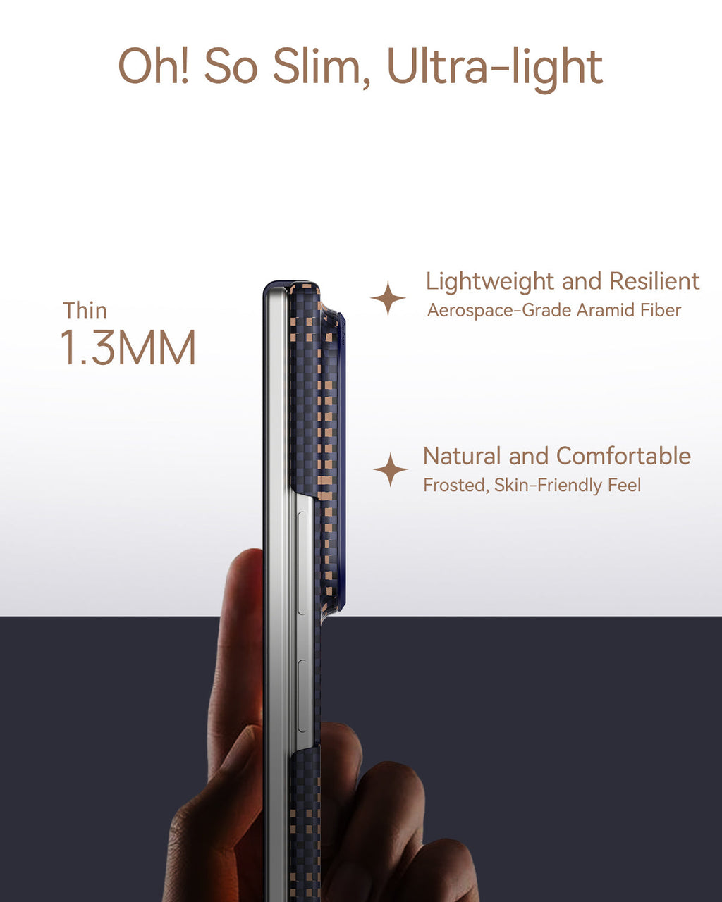RAPTIC Ultra-Thin Magnetic Protective Case für Samsung Galaxy Z Fold8/Z Fold8 Ultra Foldable Phones, hergestellt aus Aramid Kevlar Material - blau und gold