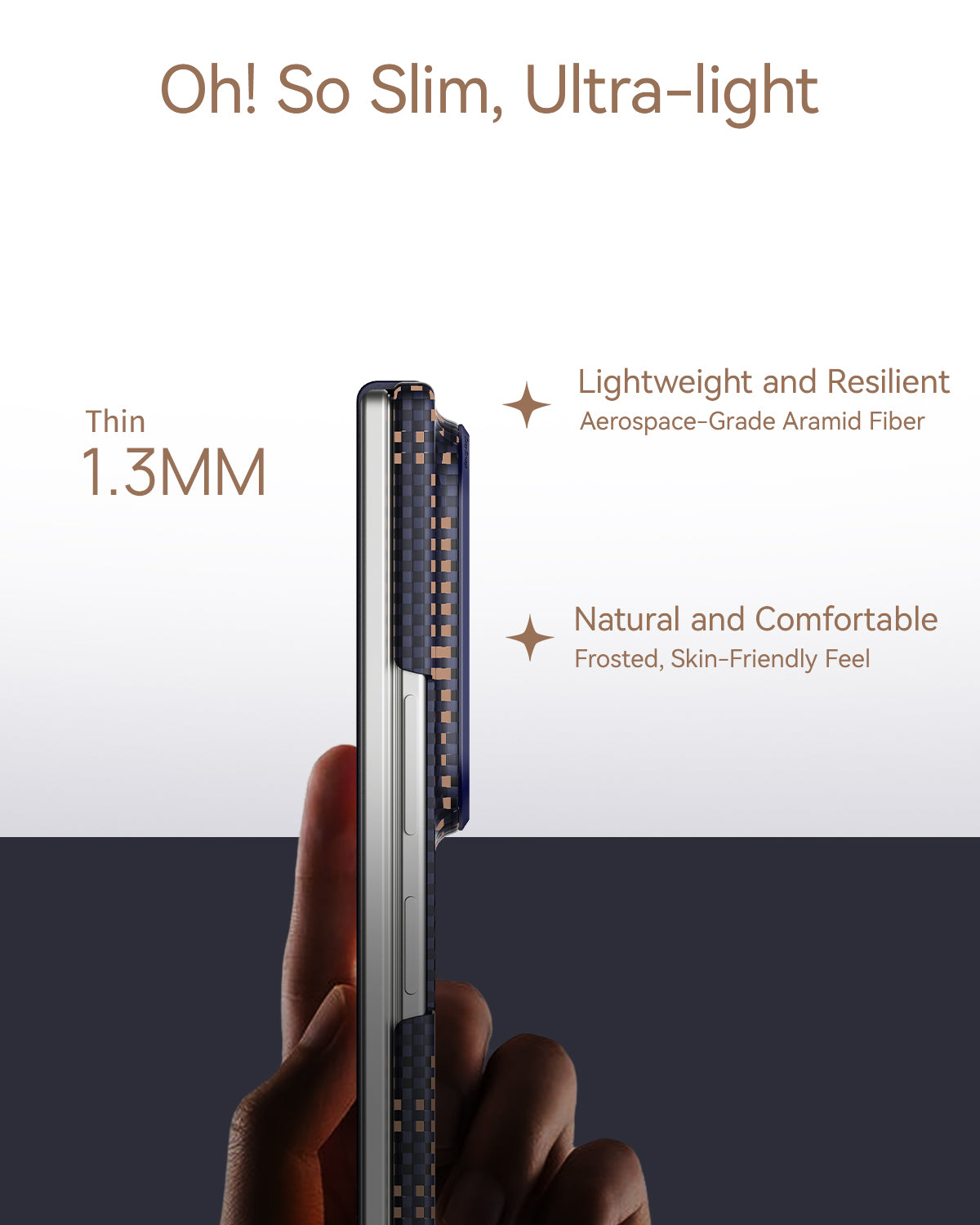 RAPTIC Ultra-Thin Magnetic Protective Case für Samsung Galaxy Z Fold8/Z Fold8 Ultra Foldable Phones, hergestellt aus Aramid Kevlar Material - blau und gold