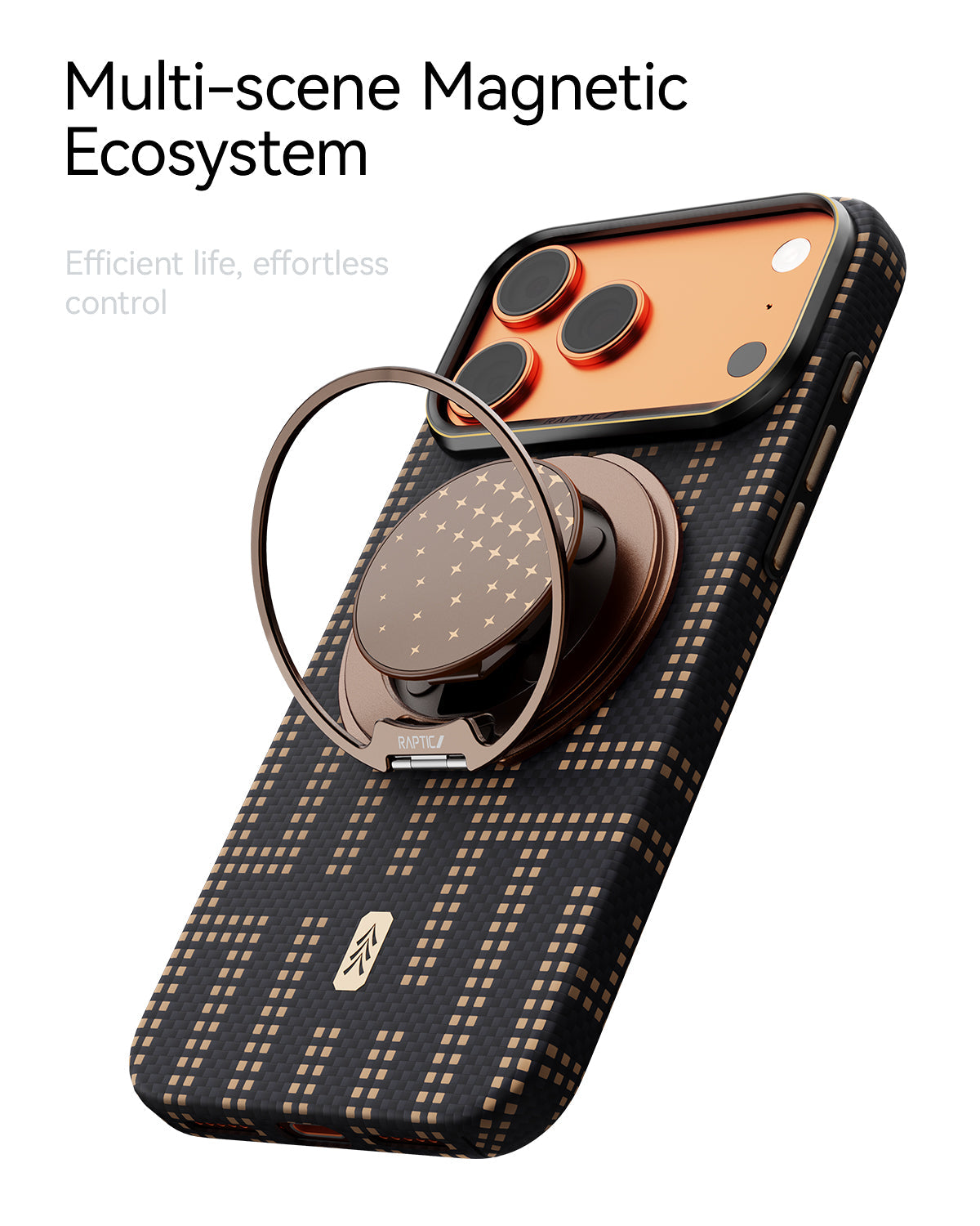 RAPTIC Aramid Skin Magsafe Telefongehäuse für iPhone 17 Pro / 17 Pro Max-Grid Valor