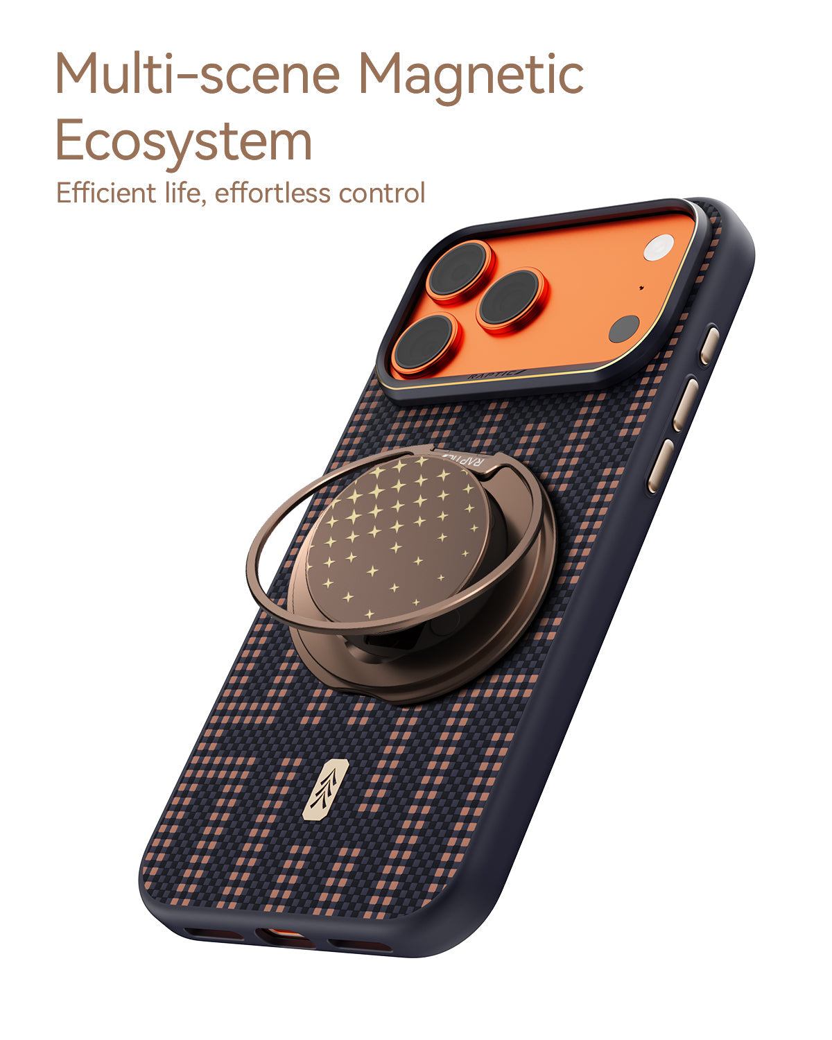 RAPTIC Aramid Dual Magsafe Telefongehäuse für iPhone 17 Pro / 17 Pro Max - Grid Wisdom
