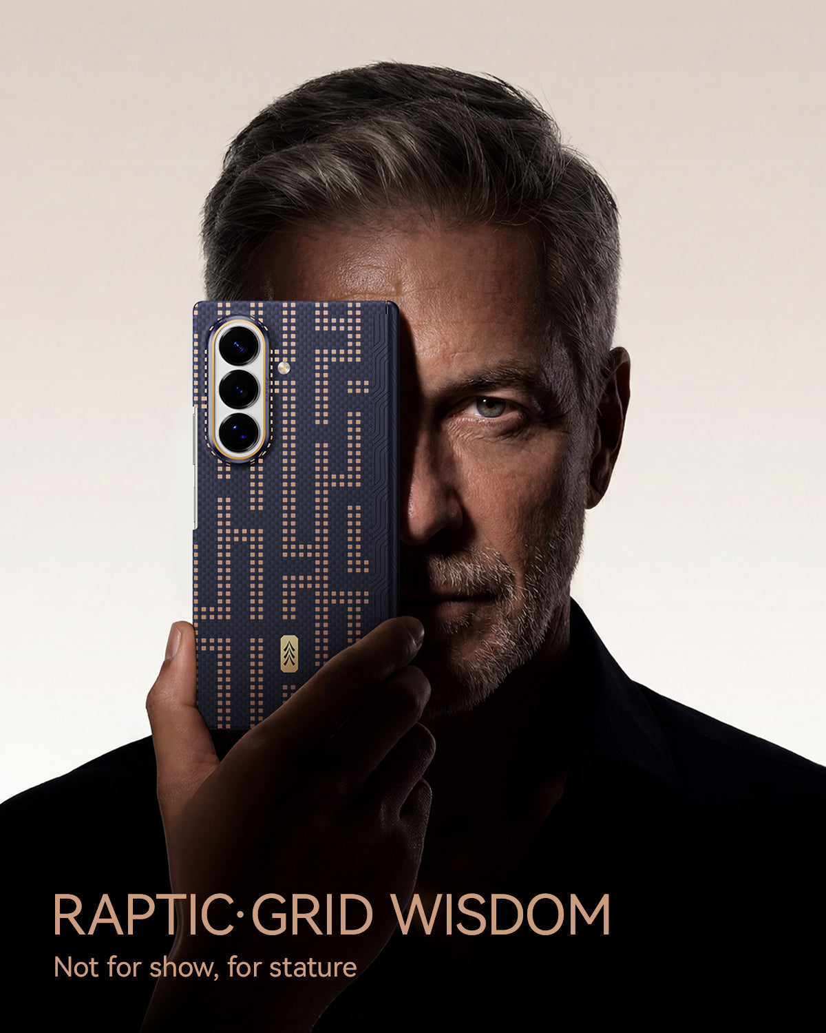 RAPTIC Ultra-Thin Magnetic Protective Case für Samsung Galaxy Z Fold8/Z Fold8 Ultra Foldable Phones, hergestellt aus Aramid Kevlar Material - blau und gold