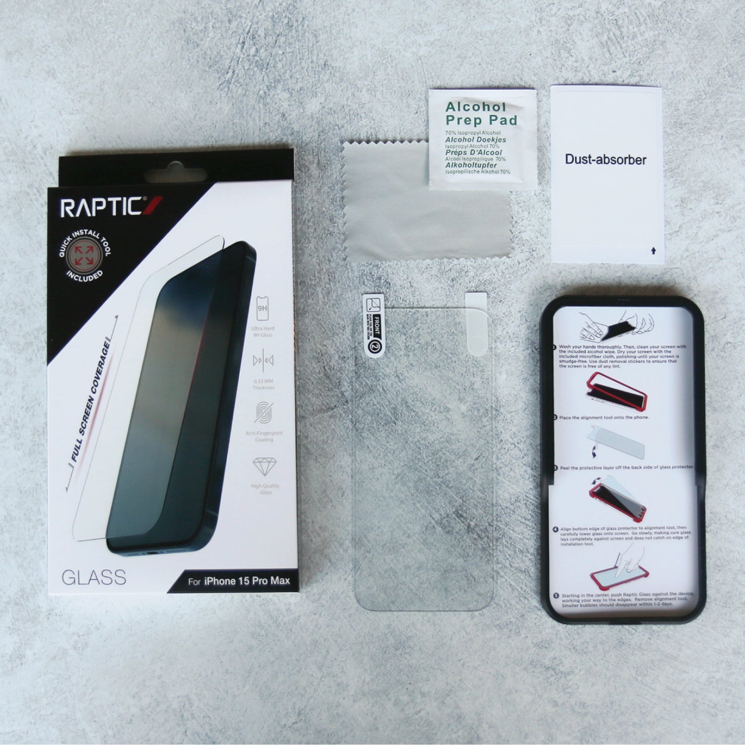 iPhone 15 Pro Max Raptic Glas Screen Protector